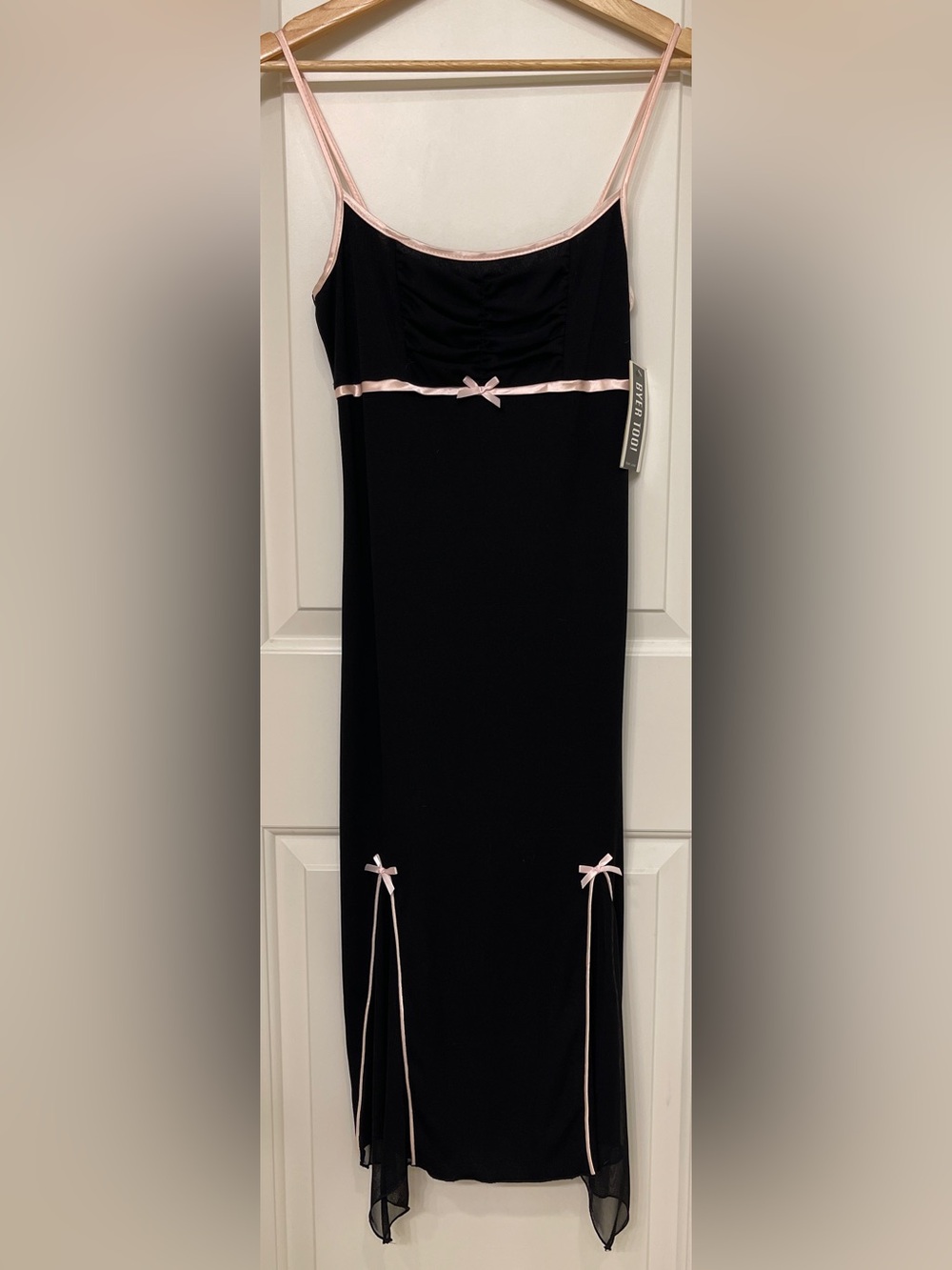 Buyer Too! Black Maxi Dress with Pink Trim